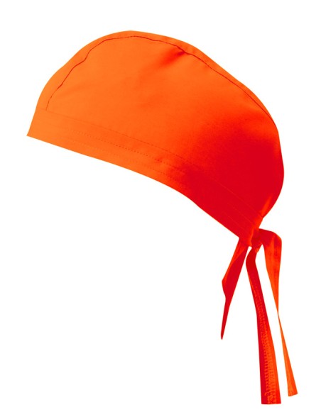 GORRO CON TIRAS. NARANJA FLUOR